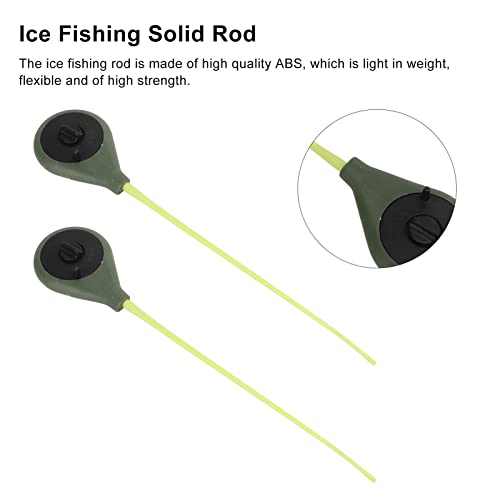Jadeshay Winter Hengel 2 Sets Winter Mini Hengel Ultralight Draagbare Ijs Vissen Solid Staaf Polen met Houder voor Winters - Image 4