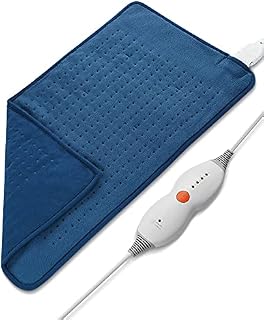 Heating Pad with Auto Shut Off, Fast Heating Technology, Machine Washable, Soft Flannel, Portable Heat Pad for Back, Cramps, Neck, Shoulder Use (30 x 60 cm) - Blue