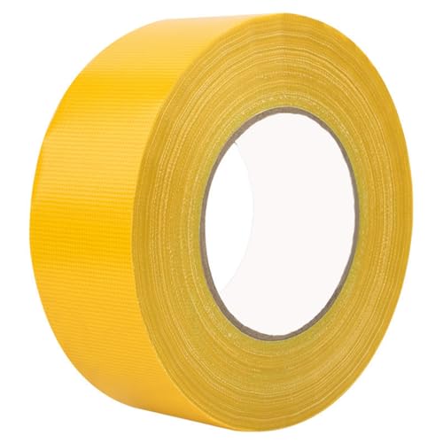 Tokaneit Cinta Americana Extrafuerte Amarillo 3cmx50m, Durable Tela Impermeable, para Manualidades, Reparaciones, Fijación, Atar, Embalaje, Reforzar o Sellaterior/Exterior