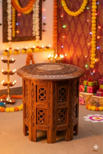 Image of Bros Moon Elegant and Sturdy Multi Purpose Table (Octa Table, 12 inches)