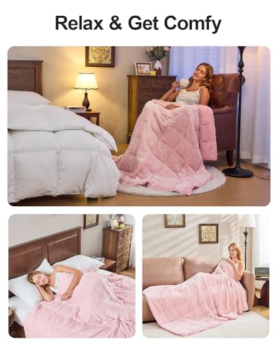Image of Super Fuzzy Soft Sherpa Fleece Weighted Blanket, 17 lbs Dual Sided Fluffy Heavy Weighted Blankets for Adults - No Bunching with Double Layers of Soft Inner Lining (60 inchx 80 inch, 17 Pounds)