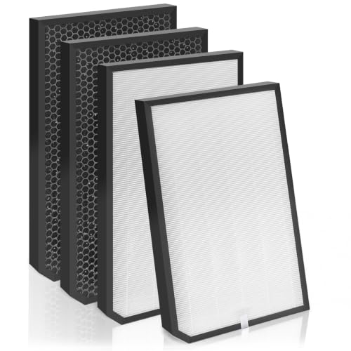 Image of AD 5500 /5000 Replacement Air Filters Compatible With AirDoctor 5500, 5000, 5500i, 5000H Air Puri-Fier, 2 Premium Air Filters + 2 Activated Carbon Filters, Compare to ADF5006, ADF5005, ADF5001