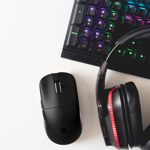 Image of MCHOSE L7 Ultra Black Ultra Lightweight Wireless Gaming Mouse, 1.3 oz (39 g), Pixart 3950 Sensor, 8K Dongle Included