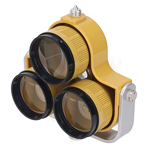 Image of Triple Surveying Prism, Precision Optical Glass Measuring Reflector for Tunnel Surveying ABS Housing 64mm Effective Diameter 1 Pack