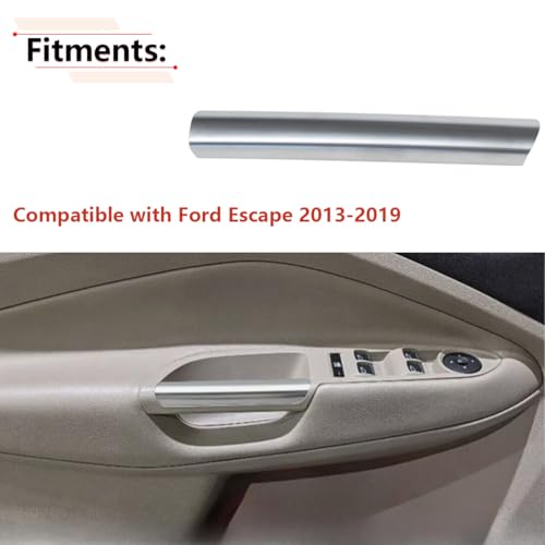 Image of Silver Left Interior Door Armrest Handle Trim for CJ5Z7822621BA | Compatible with Ford Escape 2013 2014 2015 2016 2017 2018 2019 Year