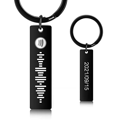 Personalized Gifts for Friends/Lovers Spotify Keychain Custom Music Keychains,Scannable Spotify Code Song, Engraved Keychain Gifts