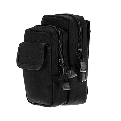 FIRECLUB Tactical Molle Pouch Belt Waist Bag Military Fanny Pack Outdoor Pouches Phone Case Pocket for iPhone 6s/7/X,PDA, Hunting Bags (Black) - Thumbnail 2