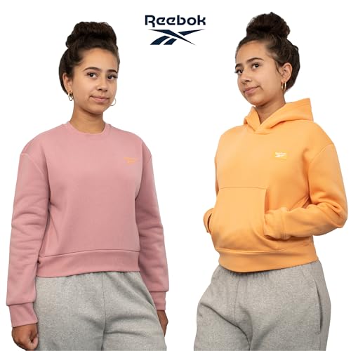 Reebok Girl's Sweatshirt Hoodies 2 Pack Sweatshirts Fashion Hoodie Crewneck Sweaters for Girls Sizes 7-162