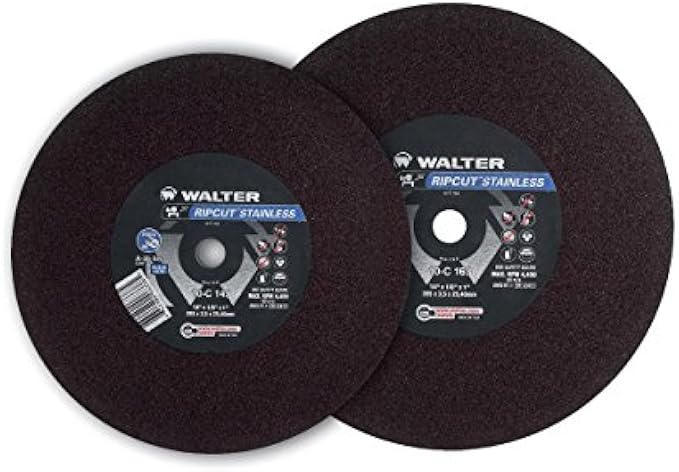 Walter 10C206 RIPCUT Cutoff Wheel [pack of 5] – 20 in. Abrasive Cutting Wheel for Steel, Stainless Steel – A-36-SS Grit Abrasive for Stationary Cut Off Machines