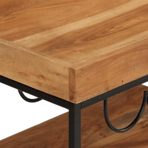 Mueble bar de madera maciza de acacia y hierro Mangloder de diseño industrial moderno 6