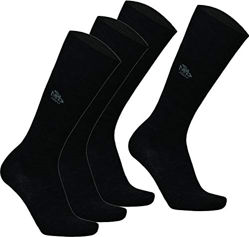 DeoMed 2paar MerinoWolle Diabetiker Kniestrümpfe ohne gummi Herren Wool Long Diabetiker-socken (43-46, Schwarz - 2paar) Cover