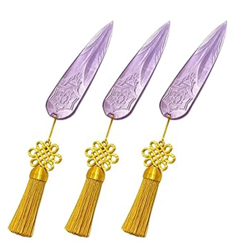 3 Pcs Hunter Cosplay Weapon Purple Plastic Daggers Cosplay Weapons Multifunctional Demon Hunters Sword Prop Replicas for Cos Costume Party Carnival Outfits Accessories Can Also Be Used as Bookmarks