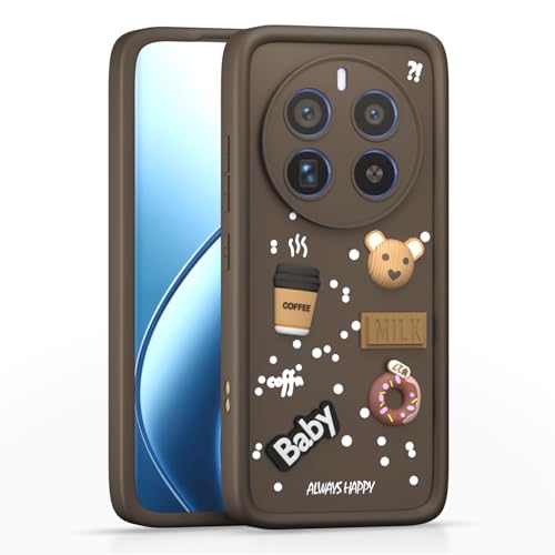 Image of Pikkme Back Cover for Realme 12 Pro 5G / Realme 12 Pro Plus 5G | Cute Fun Cartoon 3D Bear Silicone Full Body Protection Bumper Cover (Brown)