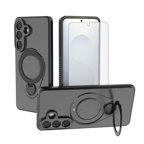 Coque Samsung S26+ 5G protection intégrale verre trempé et béquille rotative
