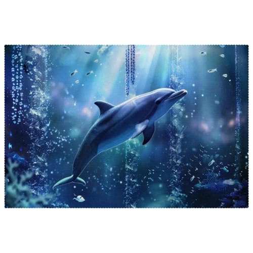 Sets de table Dream Dolphin antidérapants 30x45 cm lot de 6 - 2