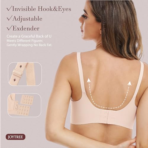 Silky Bras for Women No Underwire V Neck Bralettes for Women Cloud Feel Everyday T Shirt Bra with Extender4