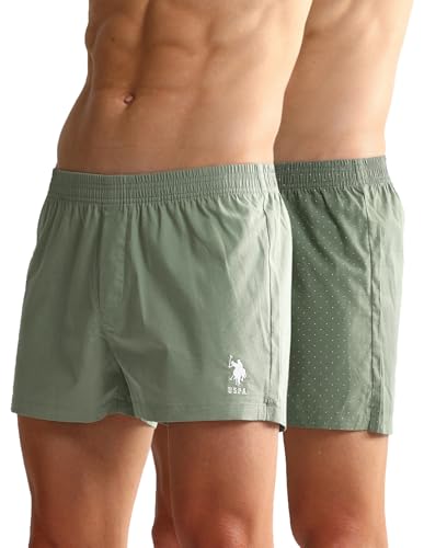 Image of U.S. Polo ASSN. Mens OEX05 Mid Rise Solid Inner Boxers - Pack of 2