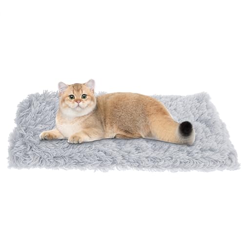 Dimeho Beruhigende Kuscheldecke für Haustiere Flauschige Decke für Hunde & Katzen Superweich und Warm 22 × 14 Zoll/56 × 36 cm Graue Welpendecke für Innenbereich Maschinenwaschbar Graue