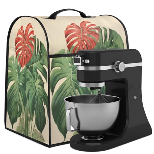 Coffee Maker Cover Tropical Leaf Kitchen Appliance Covers Small Appliance Covers Blender Cover Juicer Cover Dust Covers for Kitchen Appliances with Top Handle and Pockets,Washable,C841