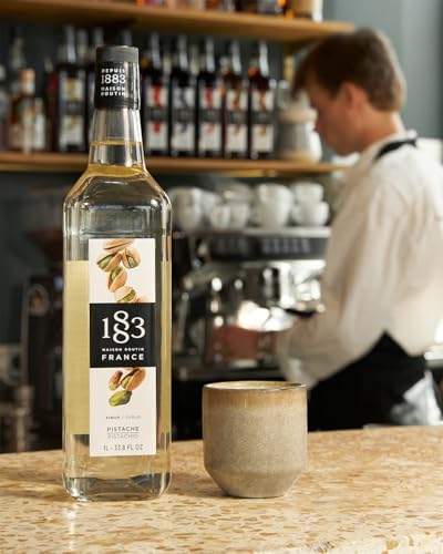 Image of 1883 Pistachio Syrup for Drinks, Made in France, 1 Liter Plastic Bottle