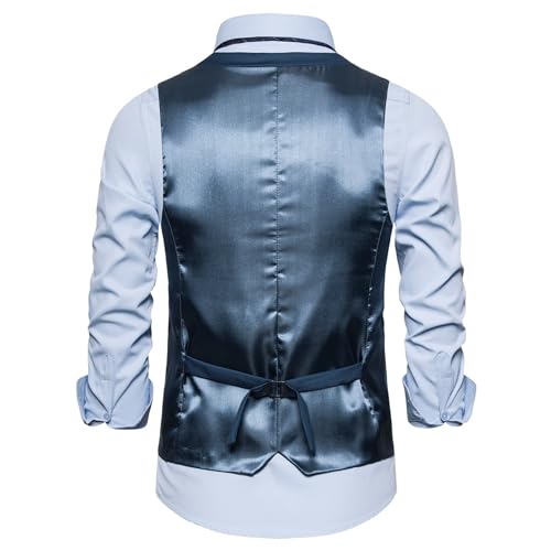Maiyifu-GJ Men's Formal Business Suit Vests V-Neck Slim Fit Wedding Waistcoat Vest Casual Dress Vests for Suit or Tuxedo2