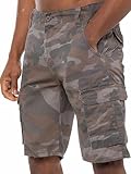 BRAND KRUZE Mens Shorts Cargo Combat Camouflage Summer Casual Cotton Half Pants KZS116 Grey 36