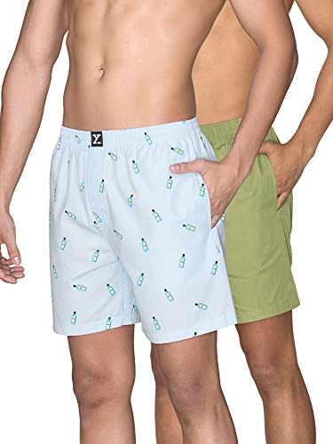 Image of XYXX Men's Surf & Pace Super Combed Cotton Boxer Shorts (Pack of 2)