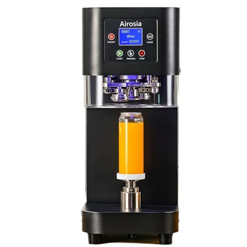 Commercial Can Sealing Machine- 2.4-6.7 inch Height Adjustable,Automatic soda can sealer machine for Plastic and Aluminum Beer Can (5.5cm in Diam)-Black Cup Sealing Machine