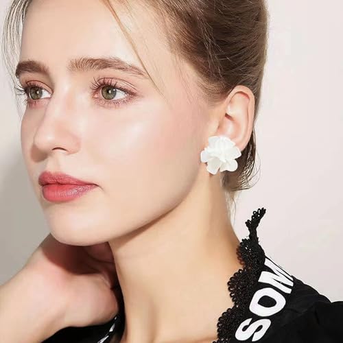 Anmpab Flower Cluster Earrings for Women Boho Statement Floral Bohemian Elegant Chic Dangle Unique Flower Earrings2