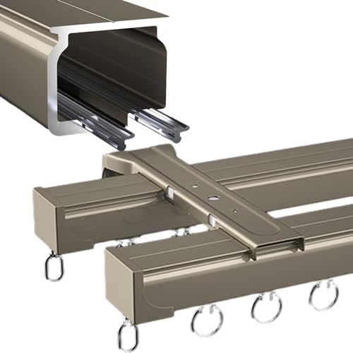 Heavy-Duty Double Curtain Track System - Wall Mounted Room Divider with Installation Kit for Living Room, Bedroom, Shower - Durable, Versatile & Easy to Install Solution