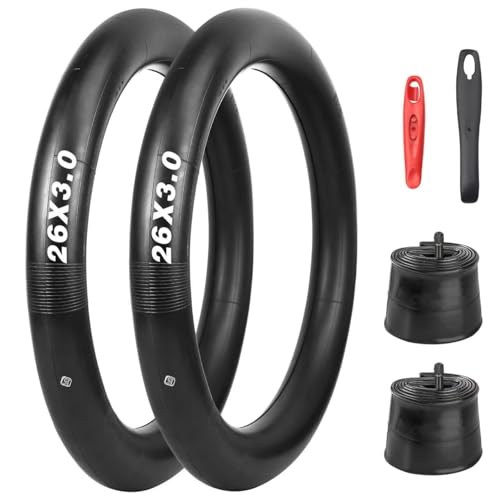 GRELiving 2 Stück 26x3.0 Zoll Fahrradschlauch AV35mm Schrader Valve Fat Bike Tires/Snow Bikes Tires/E-Bike Tires