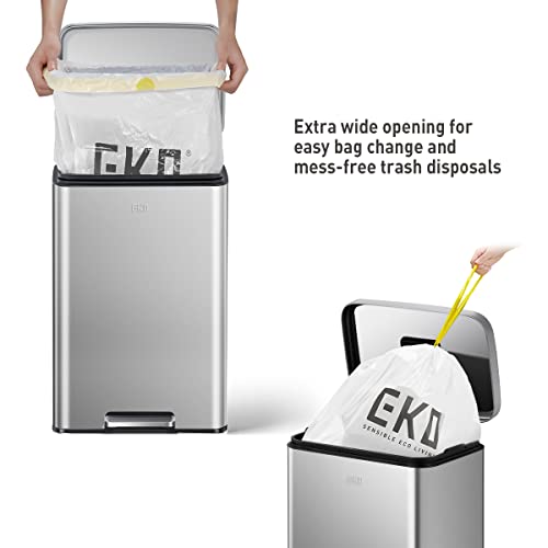 EKO Madison Matte Stainless 50 Liter/13.2 Gallon Step Trash Can w/Inner Liner - Fingerprint Resistant Finish by EKO - Image 4