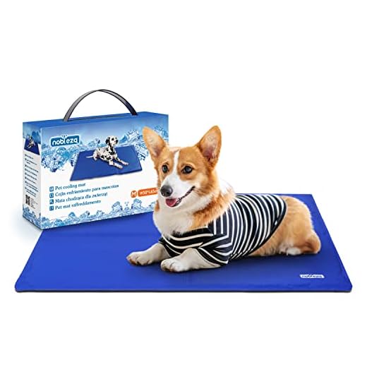 Nobleza – Alfombrilla refrescante para Mascotas Grandes. Auto refrigerante No tóxico. Ideal para para Perros, Gatos en Verano. 65 * 50 cm, Color Azul, M