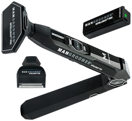 MANGROOMER - INTELLIMAX PRO - New Back Shaver with 2 Shock Absorber Flex Heads Power Hinge Extreme Reach Handle and Advanced 2.7 Extra-Wide Blade Design (Version 3.0)