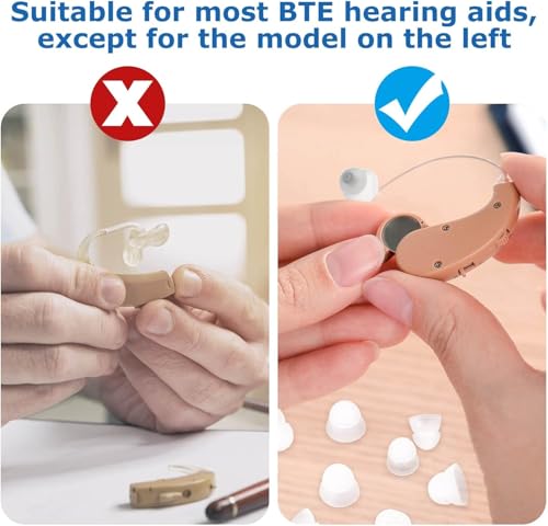 Image of FCS Pack of 2 Click Dome for Signia, A&M, audibene, Audio Service, HearUSA, TruHearing RIC and Instant Fit Click CIC /ITC Hearing Instrument. (8 /10 Double Dome)