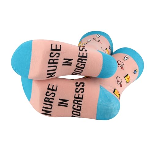 CENWA 1 Pair Nurse Gift Nurse In Progress Socks for Medical Professionals RN Gift for Nurse Medical Student Gift2