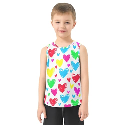 J JOYSAY Colorful Heart Shape Boys Tank Top Sleeveless Muscle Shirts Quick Dry Kids T-Shirts 3-15T2