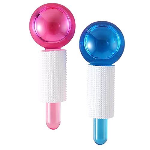 Ice Globes for Facials, 2Pcs Cooling Facial Globes for Facial Massage, Tighten Skin, Reduce Puffiness and Dark Circles (Two-color)