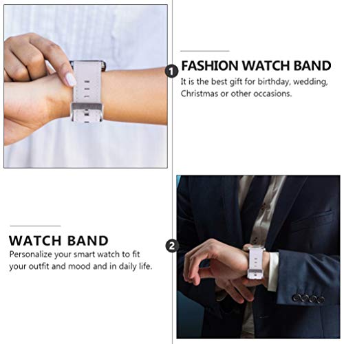 ibasenice Pulseira de relógio de couro preto ajustável de substituição para relógio inteligente de c