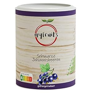 myfruits Zwarte bessen, gevriesdroogde vruchten, 100 g, zonder toevoegingen, 100% bessen, vriesgedroogde en gedroogde vruchten voor muesli of pap