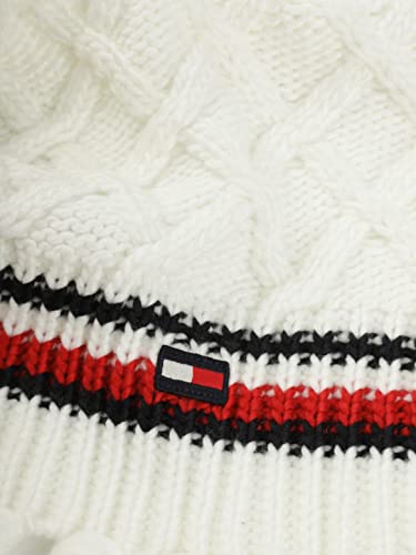 Tommy Hilfiger Women's Lattice Cable with Stripes Scarf, Ivory, One Size3