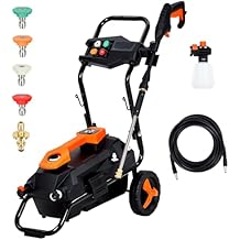 Zstar Electric Pressure Washer 1950 PSI and 1.5 GPM, 4 Nozzle Tips 25ft Hose with 400ML Onboard Soap Tank, High Pressure Washers for Cars Fences Driveways Homes Patios