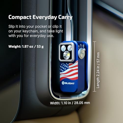 Image of OLIGHT Oclip Pro S EDC Flashlight Clip-on Light, 600 Lumens Type-C Rechargeable with White LED, UV and RGB, Magnetic Flash Lights for Work, Signaling, Inspection and Outdoor Use(Stars&Stripes Edition)