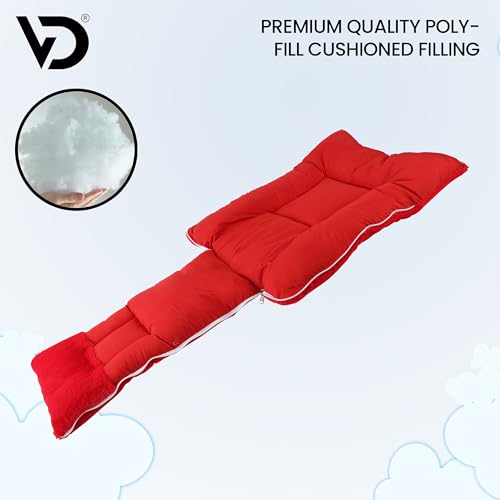 Image of VoiDrop 3 in 1 Baby Sleeping Bag & Carry Nest | Cotton Bedding Set for Infants & New Born Baby | Portable /Travel & Skin Friendly | Velvet Red