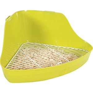 Zona de aseo para roedores de esquina de tamaño pequeño, verde, 32 x 23 x 14.5 cm