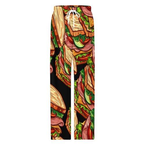 Sandwich Whole Wheat Turkey Ham Mens Pajama Pants Print Lounge Pant PJ Bottoms Sleepwear Loungewear4
