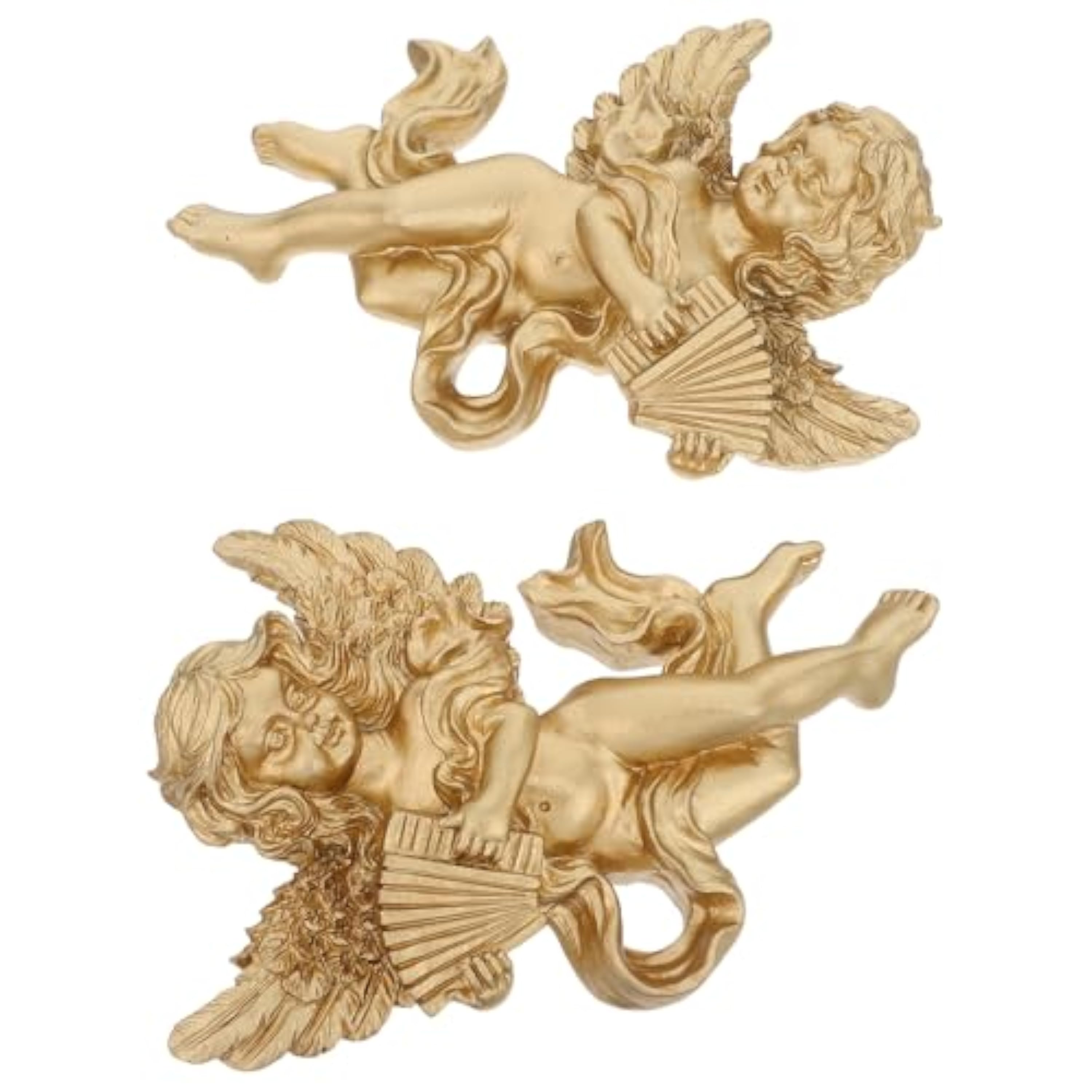 PRETYZOOM Ángel Colgante de Pared de Resina Dorada Decoración de Pared Vintage para Sala de Estar Figuras Angelicales para Decoración de Dormitorio