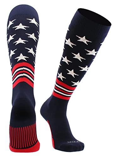 Tck Usa American Flag Baseball Socks (Navy/Scarlet/White, Large) #TOP18