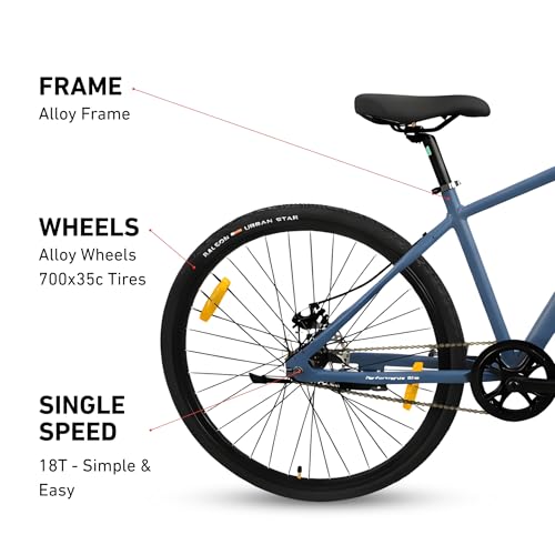 Image of omo Coorg Lite | Hybrid Cycle | Single Speed Without Gears | 19 inch Alloy 6061 Frame (19)