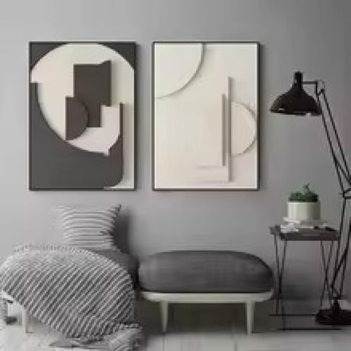 Peinture géométrique pour décoration de porche d'entrée style wabi-sabi XBTYKPB
